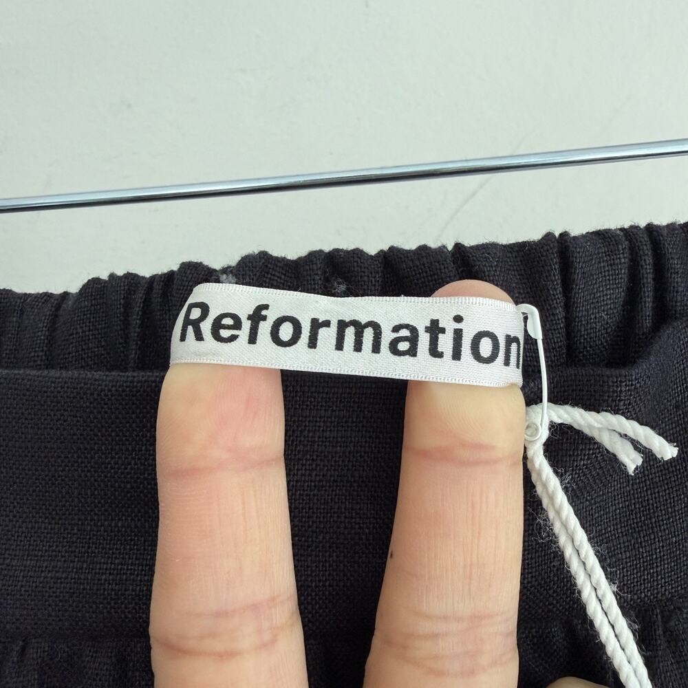 Reformation Linen Palm Set 4 Black Two Piece Set Crop Top Skirt Vacation Resort - Picture 8 of 14